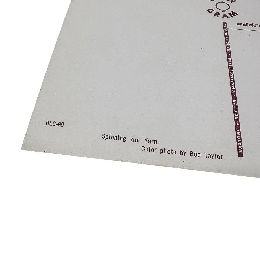 Vintage View Gram Cat Spinning the‎ Yarn Postcard Bob Taylor Unused 60s BLC-99